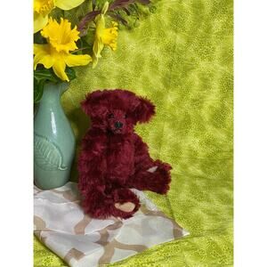 Artist Teddy Bear Red Wine Mohair Holly Beary 8" Jeanie Major Huckleberry Woods